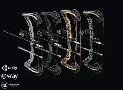 Compound Bow Camouflages Pack Low-poly 3D model