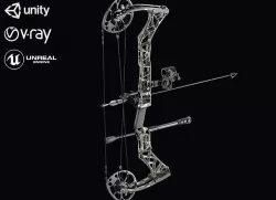 Compound Bow Forest Camouflage Low-poly 3D model