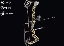 Compound Bow Sand Camouflage Low-poly 3D model