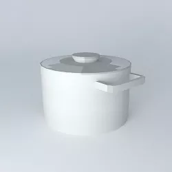 Cooking pot with pot lid 3D model
