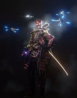 cyberpunk samurai 3D model