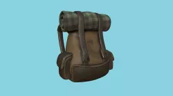 Dark Leather Backpack - Character Fashion Design Low-poly 3D model