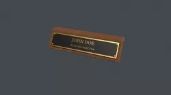 Desk Name Plaque  - Request Text Low-poly 3D model