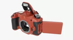DSLR camera body open orange 3D model