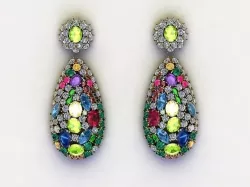 Earring use natural gem cad file design 3D model