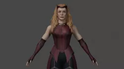 Elizabeth Olsen - Wanda Maximoff - Scarlet Witch Low-poly 3D model