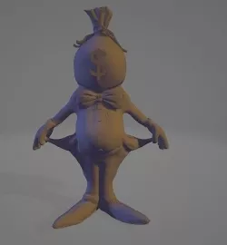 empty pocket dollar man 3D model
