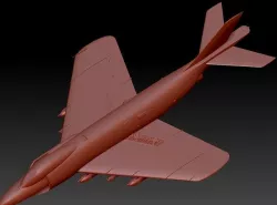 F3h-2 demon fighter Low-poly 3D model