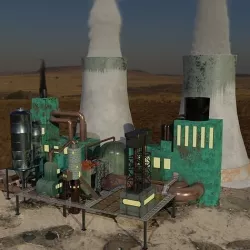 Factory Low-poly 3D model