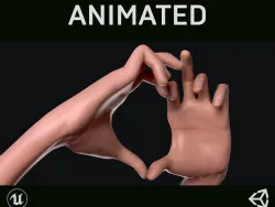 Female Hands - Animated Low-poly 3D model