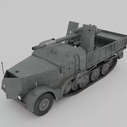 Flak 37 88mm Sfl Low-poly 3D model