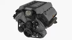 Ford Mustang 2015 Coyote engine Low-poly 3D model