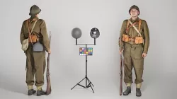 French infantryman character from WW2 with gun 281 Low-poly 3D model