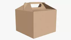 Gable box cardboard food packing 02 3D model