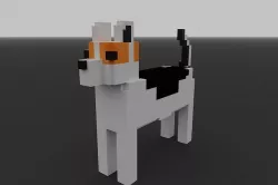 German Shepherd Voxel Model 3D model