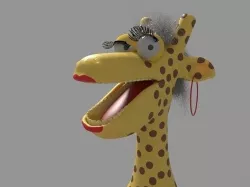 Giraffe woman dwarf Low-poly 3D model