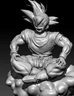 goku 2020 on cloud Low-poly 3D model