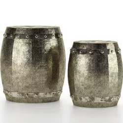 Hammered Drum 2 Piece Stool Set 3D model