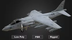 Harrier Jet Fighter Low-poly 3D model