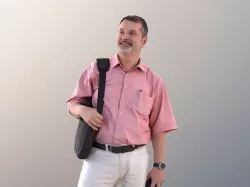Hugo 10234 - Man Standing With Bag And Phone 3D model