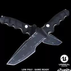 Hunting Knife Low-poly 3D model
