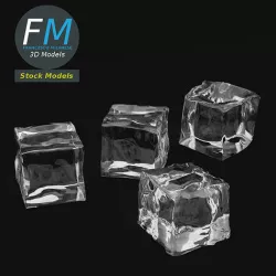 Ice cubes 3D model
