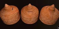 Indian traditional Clay Coin Bank low poly game ready asset Low-poly 3D model