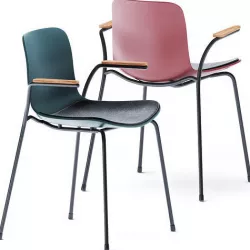 Langue Upholstered Stack Armrest Chair by NORR11 3D model