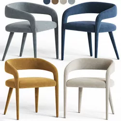 Lisette White Dining Chair CB2 3D model