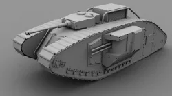 mark 2 tank modification Low-poly 3D model