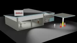 Mechanic Shop and Gas Station Low-poly 3D model