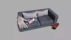 Messy Sofa Low-poly 3D model
