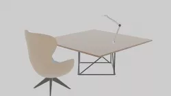Modern Office Chair and Table 3D model