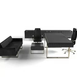 Modern Office Furniture Black Gold best quality boss room Low-poly 3D model