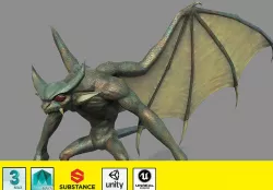 Monster Bat Low-poly 3D model
