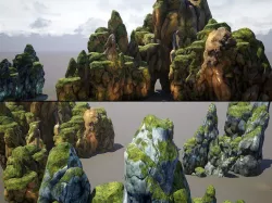 Mountains and Rocks pack - game models Low-poly 3D model