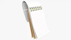 Notebook pad with spiral 01 flipped 3D model