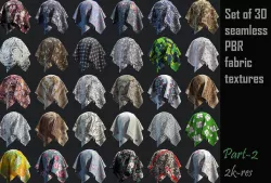 Pack-2 of 30 Seamless fabric PBR Texture