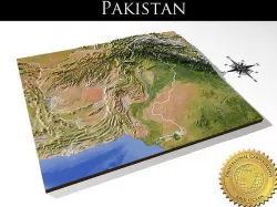 Pakistan High resolution 3D relief maps 3D model