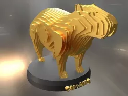 Parametric Capybara Low-poly 3D model