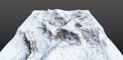 PBR Detailed SNOWY Valley Landscape AND printable Low-poly 3D model