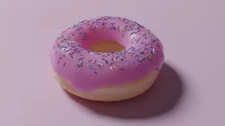Pink Donut with Sprinkles 3D model
