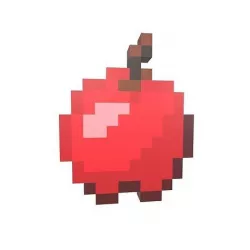Pixel Apple v1 001 Low-poly 3D model