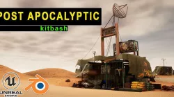 Post Apocalyptic Kitbash UNREAL FBX BLEND Houses Containers  3D model