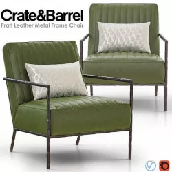 PRATT Leather Metal Frame Chair 3D model