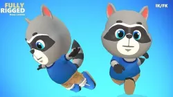 Raccoon Dog Animated Rigged Low-poly 3D model