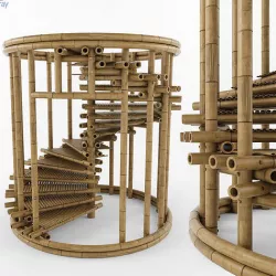 rattan stairs 3D model