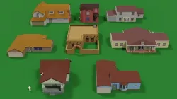 Residential House Pack Low-poly 3D model