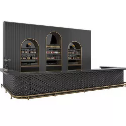 Restaurant Bar Set 03 with Black Ceramic tiles 3D model