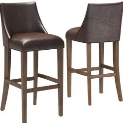 Restoration Hardware Ella Leather Armless Stool 3D model